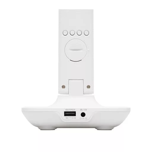 Asztali lámpa, LED, szabályozható, Qi töltővel, USB, HOME, fehér
