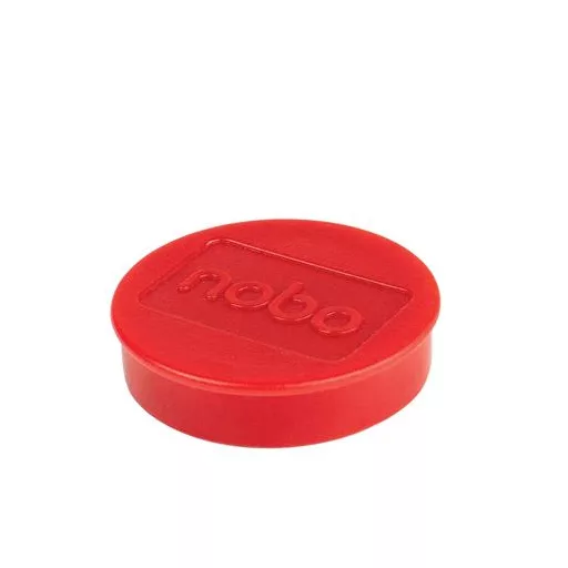 Korong mágnes, fehértáblához, 38 mm, 4 db, NOBO, piros