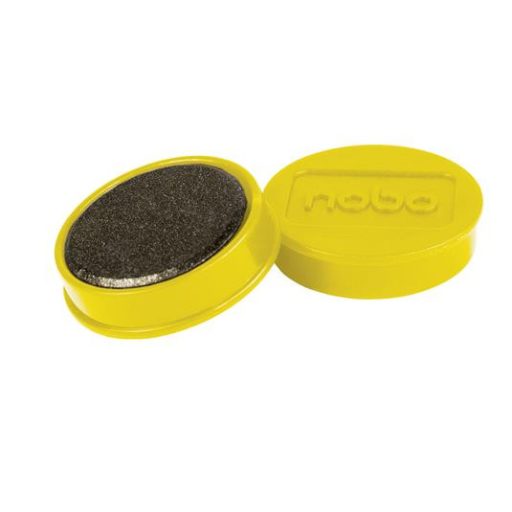 Mágneskorong, erős, 38 mm, 10 db, NOBO, sárga