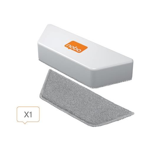 Táblatörlő, mágneses, cserélhető betétes, mikroszálas, NOBO