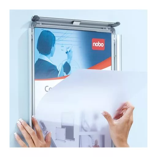 Posztertábla, fali, A4 méret, alumínium keret, NOBO