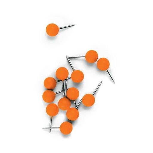 Térképtű, gömb fejű,100 db, NOBO narancs