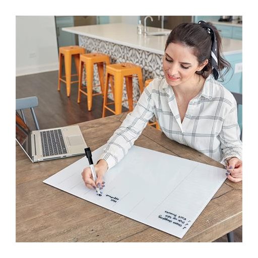 Tervezőtábla, üveg, mágneses felület, heti, 43x56 cm, NOBO "Home", fehér