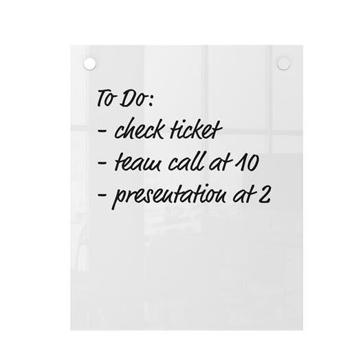 Üzenőtábla, üveg, fali, keskeny, 30x60 cm, NOBO "Home", fehér