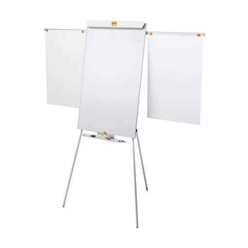 Flipchart tábla, mágneses felület, 2 db segédkarral, NOBO "Essentials", fehér