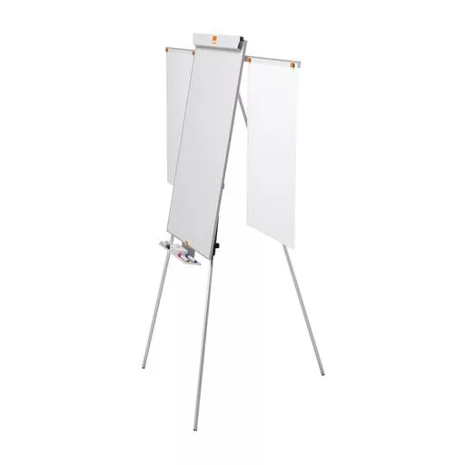 Flipchart tábla, mágneses felület, 2 db segédkarral, NOBO "Essentials", fehér