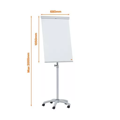 Flipchart tábla, mobil, mágneses felület, NOBO "Essentials", fehér