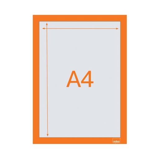 Posztertábla, fali, A4 méret, műanyag keret, 2 db, NOBO, narancs