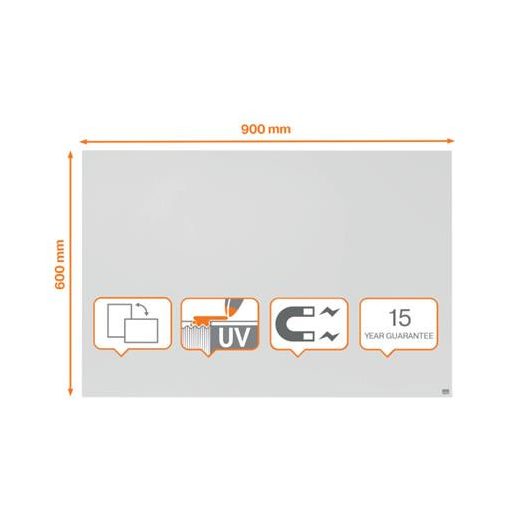Fehértábla, mágneses, 90x60 cm, keret nélkül, NOBO "Infinity"