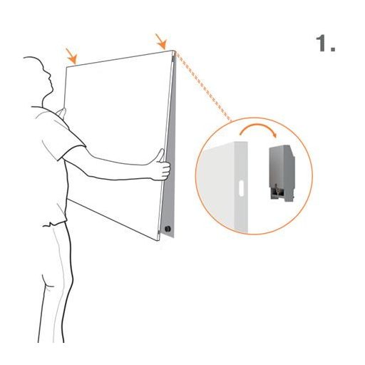 Fehértábla, mágneses, 90x60 cm, keret nélkül, NOBO "Infinity"