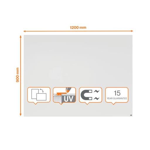 Fehértábla, mágneses, 120x90 cm, keret nélkül, NOBO "Infinity"
