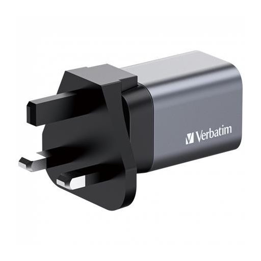 Hálózati töltő, 1xUSB-C PD (35W), USB-A QC 3.0, EU/UK/US, GaN, VERBATIM