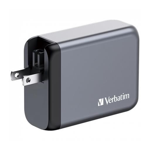 Hálózati töltő, 2xUSB-C PD (100W), USB-C PD (65W), USB-A QC 3.0, EU/UK/US, GaN, VERBATIM