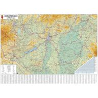   Falitérkép, 100x140 cm, fémléces, Magyarország autótérképe, STIEFEL