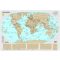 Kaparós Világtérkép, 84x57 cm, STIEFEL, A Föld országai, arany bevonat
