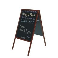   Megállító tábla, krétás, 60x120 cm, cseresznyefa színű keret