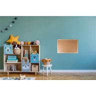   Parafatábla, kétoldalas (parafa/parafa), 40x60 cm, fa keret, VICTORIA VISUAL